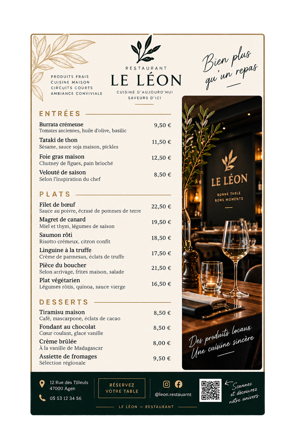 Support restaurant