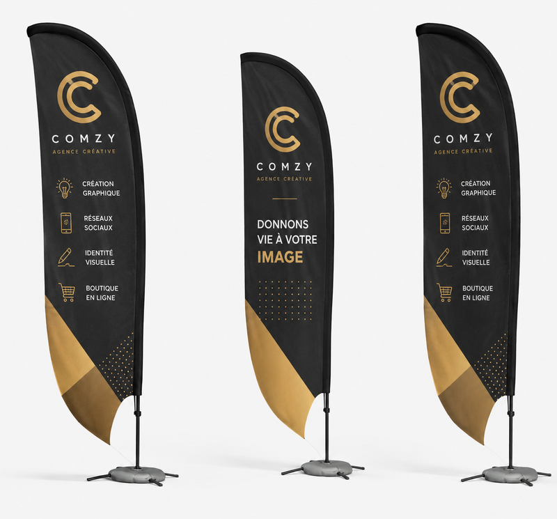 Drapeau Publicitaire Personnalisé Premium